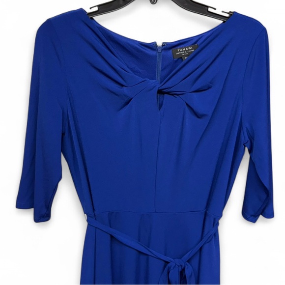 Tahari Royal Blue 3/4 Sleeve Dress - Picture 4 of 7
